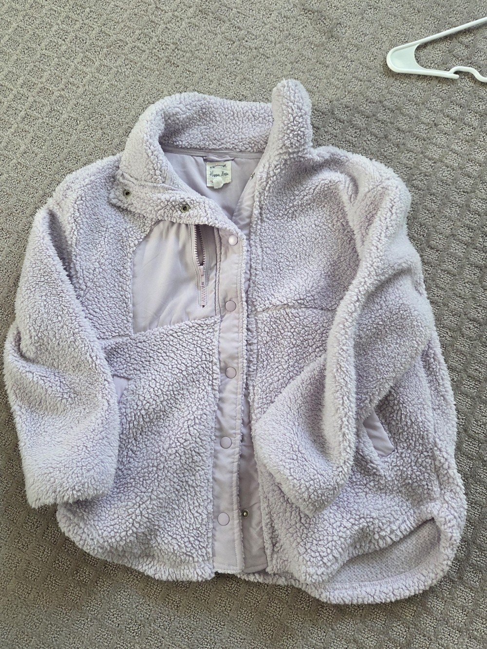 Hippie Rose Lilac Sherpa Puffer Jacket for Girls - Light Purple
